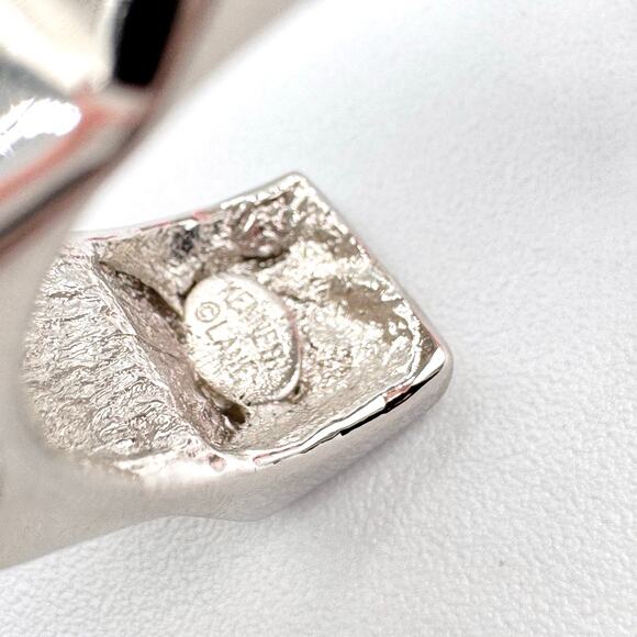 Kenneth Lane Spike Hoop Earrings Silver Tone Pierced Edgy Rocker Punk Baddie - Picture 7 of 12